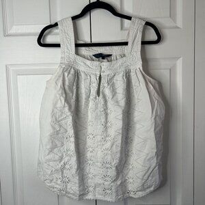 Rachel Rachel Roy Caterina White Square Neck Tank Top Women's Plus Size 0X